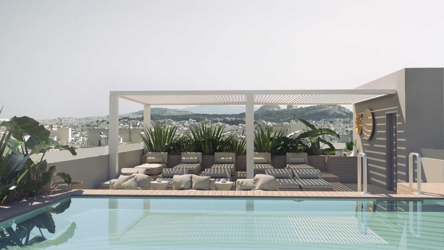 One Bedroom Apartment in Athens with shared pool on the roof. ID A4-1865