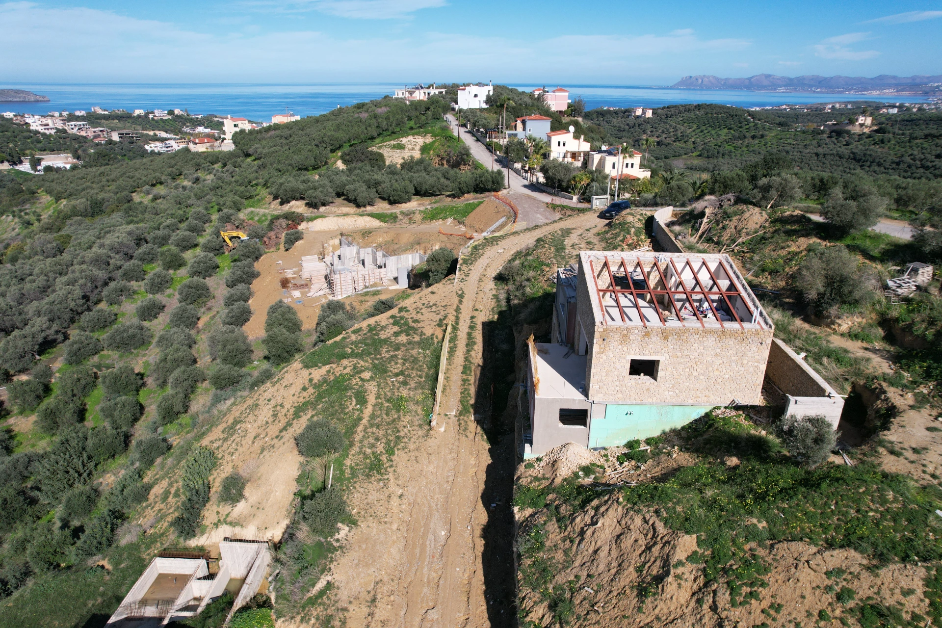 Three Semi-Finished Sea View Residences in Ano Stalos. ID 04-12271