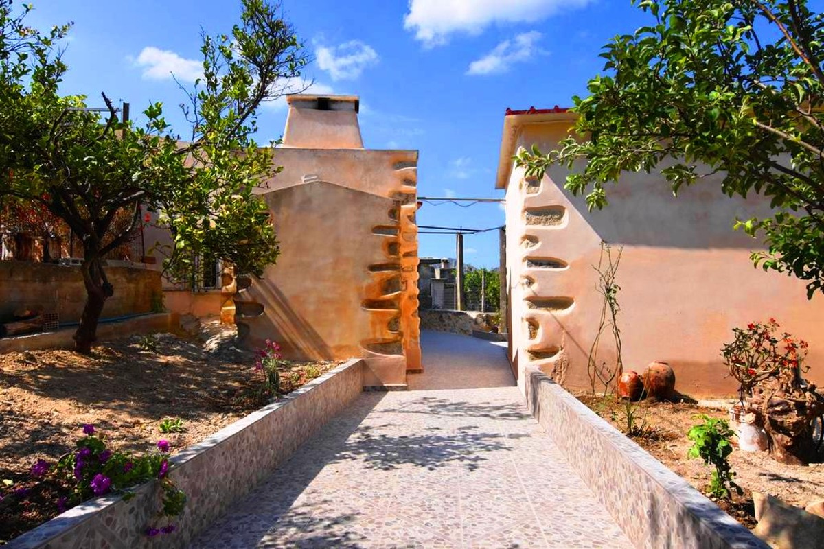 A renovated old stone house in the countryside