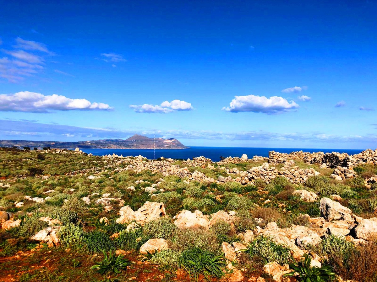 Large plot with great mountain and sea views in Kokkino Chorio, Apokoronas