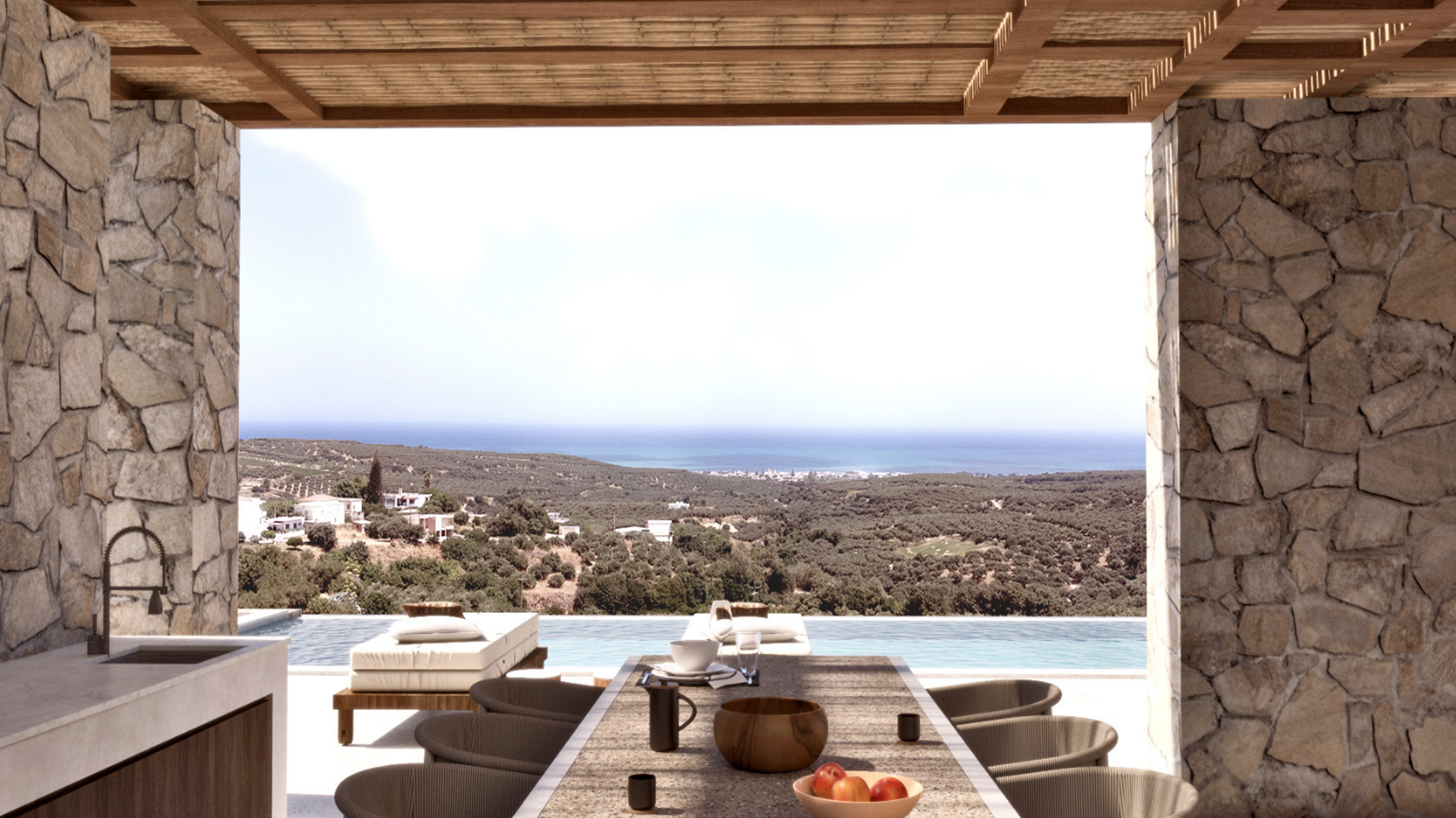 Luxury Seaview Villa for sale in Platanias Xamoudochori. ID 0v-986